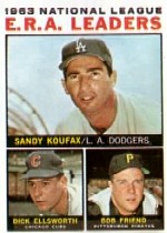 1964 Topps Baseball Cards      001      NL ERA Leaders-Sandy Koufax-Dick Ellsworth-Bob Friend